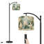 Lampe sur pied à arc avec abat-jour réglable Botanical Spring Decor Soft Pampas Grass Lampe sur pied à feuilles tropicales