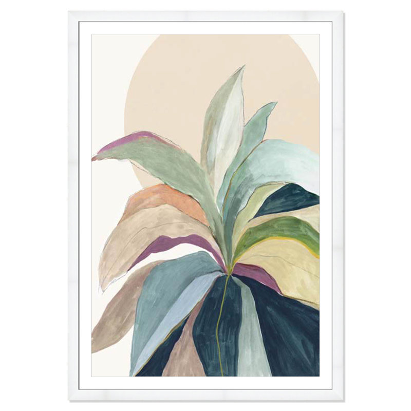 Sherbrooke Sunny Bright Leaves II Framed On Paper by Asia Jensen Print, White Cube Frame Matted, 55" H x 39" W x 1.25" D  
