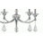 5-Light Satin Brass Chandelier With Crystals-233020219-233020218