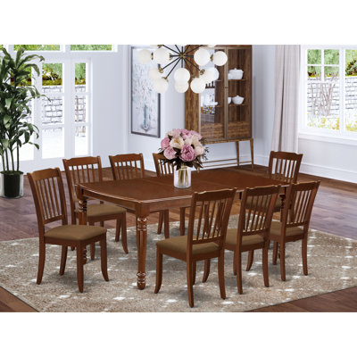 5 Piece Dining Set Includes a Rectangle Dining Room Table with Butterfly Leaf and 4 Wood Seat Chairs, Buttermilk & Cherry