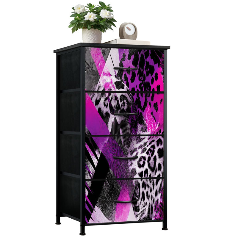 Commode pour chambre à coucher avec 4 tiroirs de rangement Bold Abstract Fashion Art
