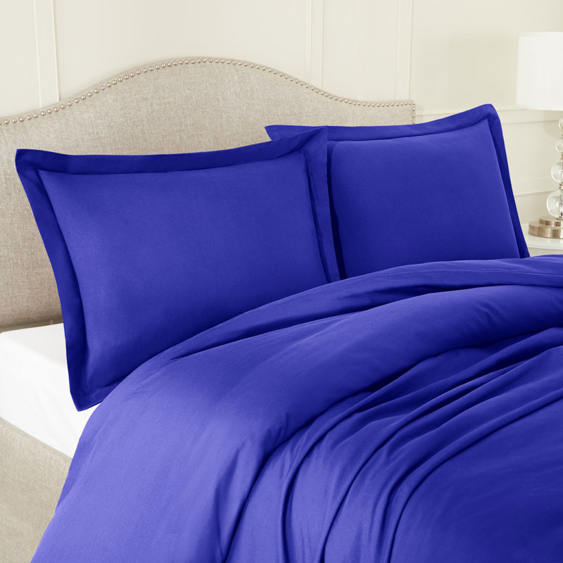  Ensemble de housse de couette ultra-doux, Bleu royal, Housse simple + 1 taie décorative