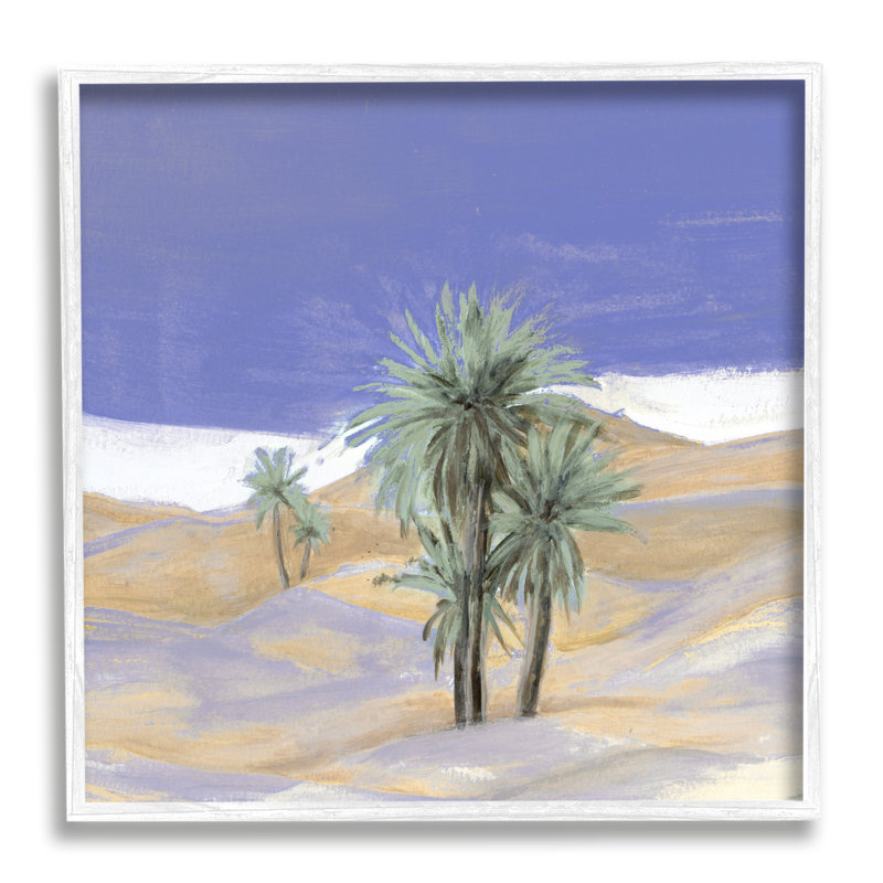 «Desolate Desert Sand Trees» par Patricia Pinto - peinture, H 17 po x l 17 po x P 1,5 po, Giclée encadrée blanc bord de mer