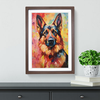 German Shepherd Impressionism - Framed Print