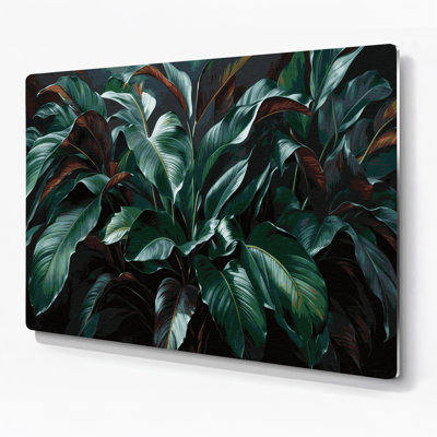 Botanical Ti Plant Green Metal Wall Art