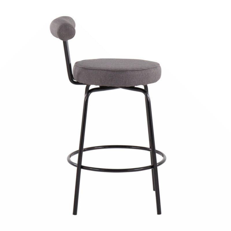 Chaise Haldeman, Gris anthracite, Noir