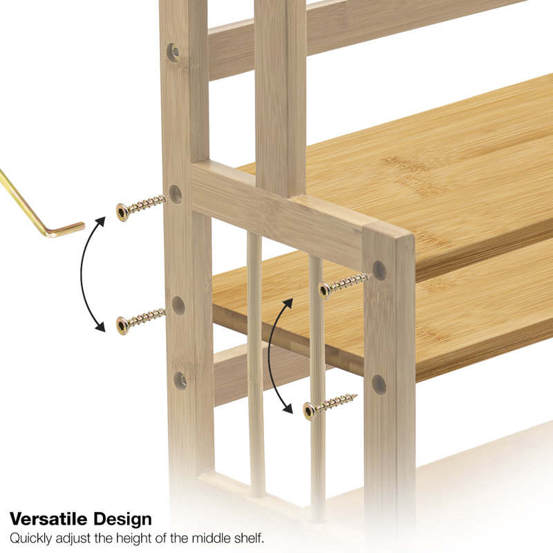 Natural Bamboo 3-Tier Countertop Organizer and Spice Rack