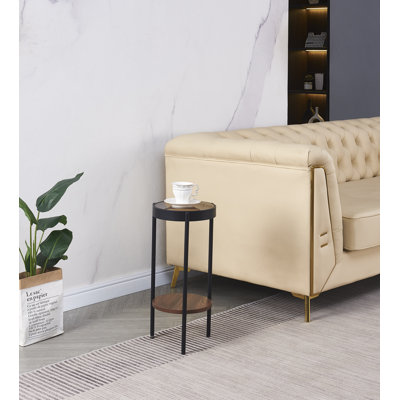 Allmar Glass Top 3 Legs End Table