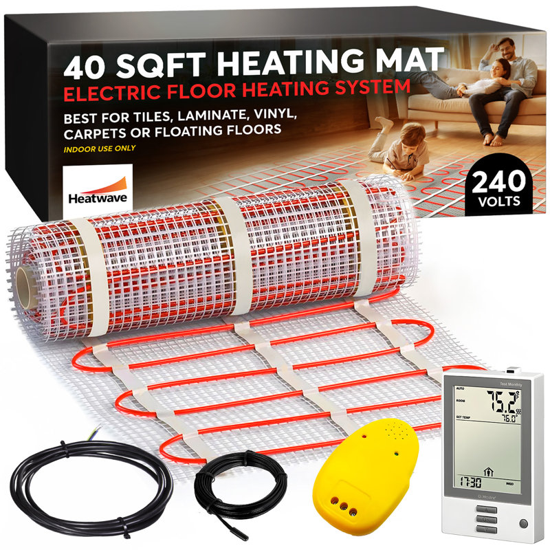 Système de chauffage au sol électrique 240V, L 292,8 po x l 20 po