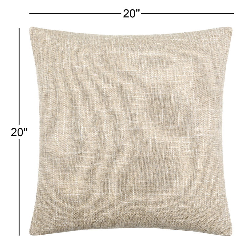 Danwood Solid Color, Abstract Cotton Throw Pillow, Tan, Pillow Cover Only - No Insert, 20" x 20"