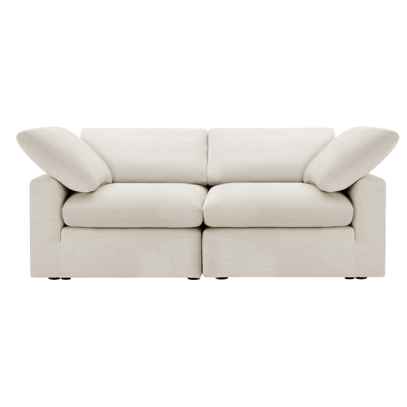 Asher 118" Linen Modular Sectional, Linen Ivory