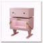 Table de chevet large rose en forme de robot avec DEL et tiroir pivotant-839545519