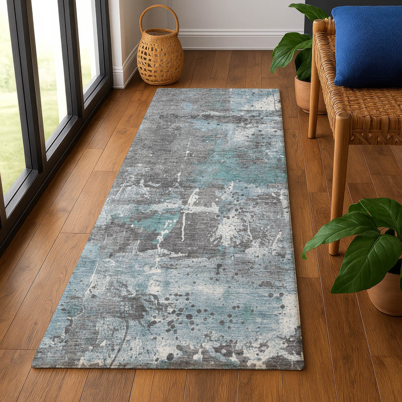 Premium Machine Washable Stallings AMF1839 Abstract Rug, Runner 2'3" x 7'6"