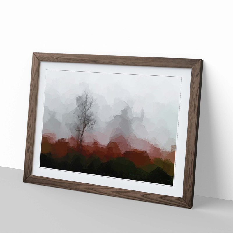 Tree Fog in Switzerland in Abstract - Picture Frame Graphic Art Print, Walnut, 60cm H x 91cm W x 2cm D