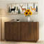 Buffet en bois moderne avec rangement, grand buffet cannelé avec tablettes réglables, crédence, console d'appoint-764371390