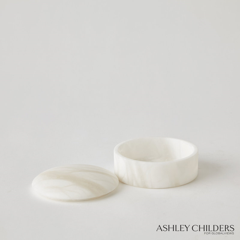 Gala Alabaster Canister-Short, White