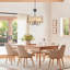 5 - Light 18.35” Dimmable Metal Drum Rattan Bohemian Candle Chandelier With Seagrass Shade-1463574792