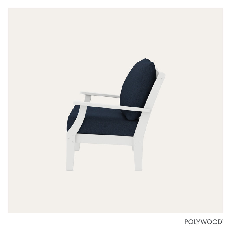 Braxton Deep Seating Loveseat, White/Marine Indigo