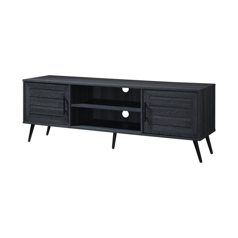 59 In. Wood TV Stand With 2 Storage Cabinets Fits TV's Up To 65 In., Charcoal