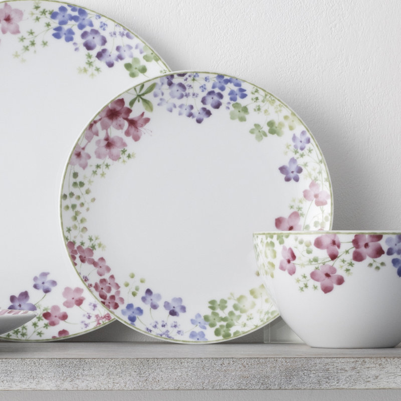 Assiettes à salade Noritake Bloomington Road, 8 1/4 po, Bleu / vert / rose / mauve