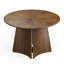 Ensemble de salle à manger 5 pièces de style traditionnel moderne avec table ronde sur pied central et 4 chaises rembourrées-2100986747
