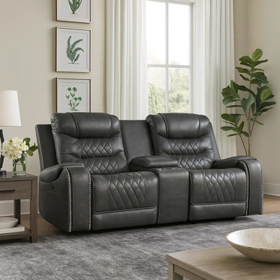 77.5 " Faux Leather Loveseat Power Reclining