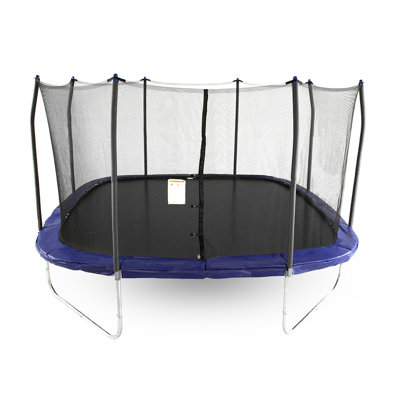 Skywalker Trampolines 14 FT Square Outdoor Trampoline With Enclosure- Blue