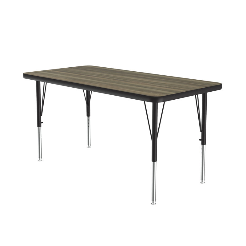 Table d'activité rectangulaire à hauteur ajustable, H 29 po x L 36 po x l 24 po, Noyer blanc colonial