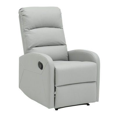 Fauteuil inclinable contemporain en similicuir gris pâle