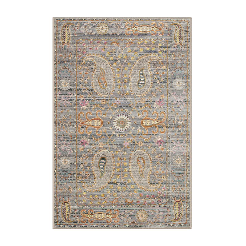 Tapis oriental multicolore tissé à la machine Oriental, Rectangle de 2 pi x 3 pi