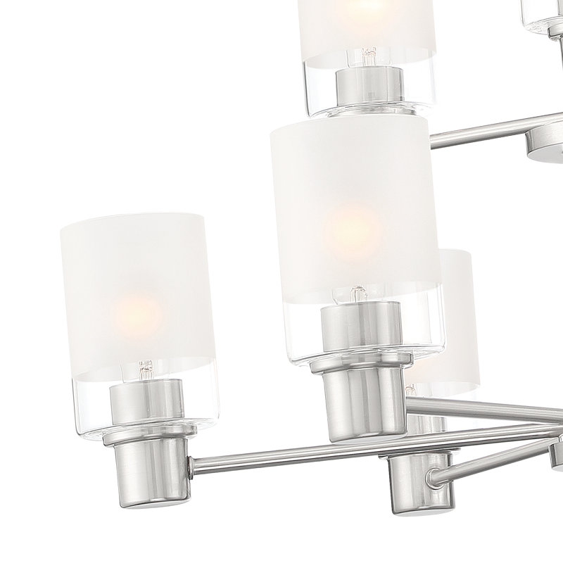 Charvic Light Sputnik Cylinder Chandelier, Brushed Nickel, 9 Lights