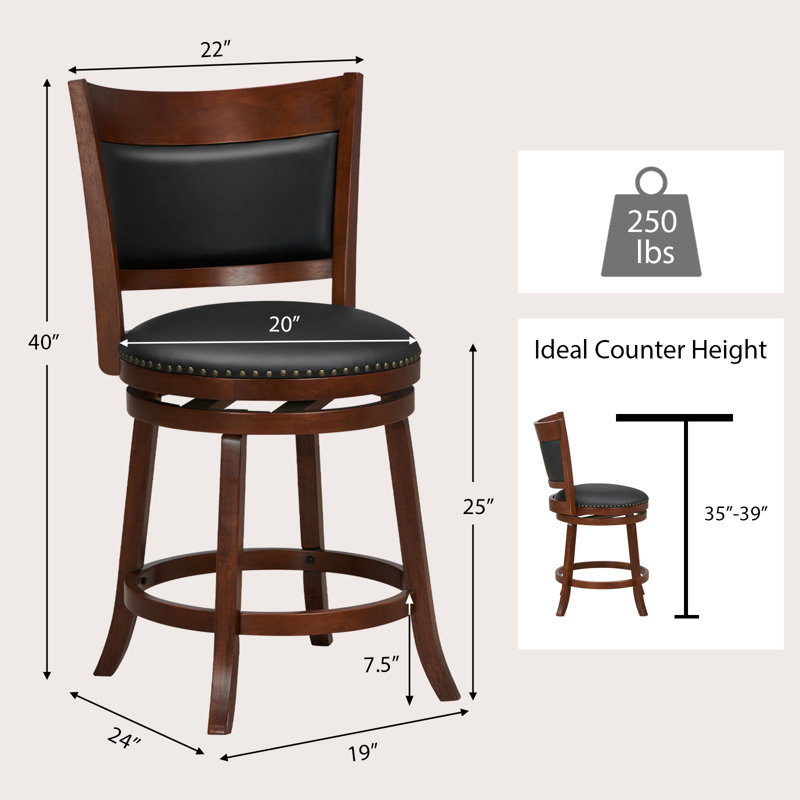 Tabouret de comptoir pivotant 25 po Lequan