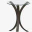 Helena Cappuccino Round Glass Top Accent Side Table