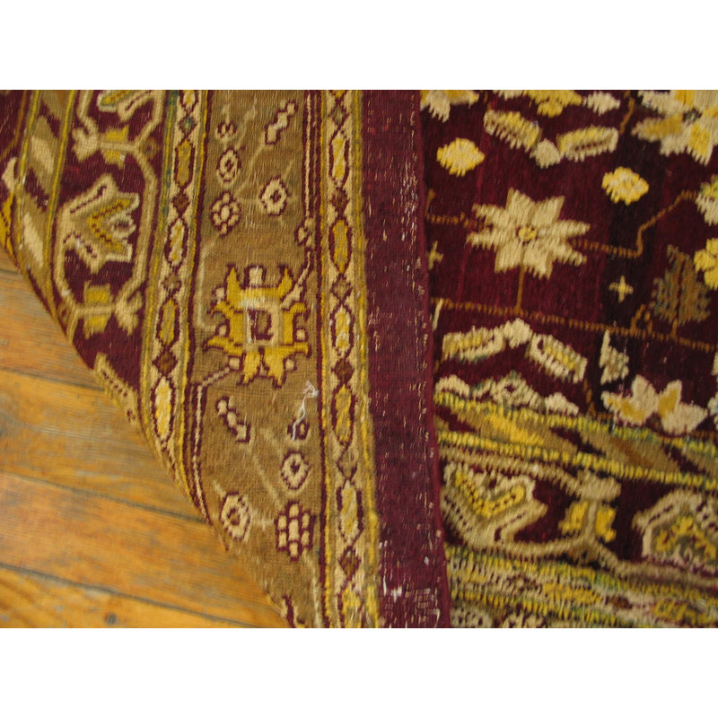 Allover Design Antique Classic Burgundy Color Indian Agra Rug