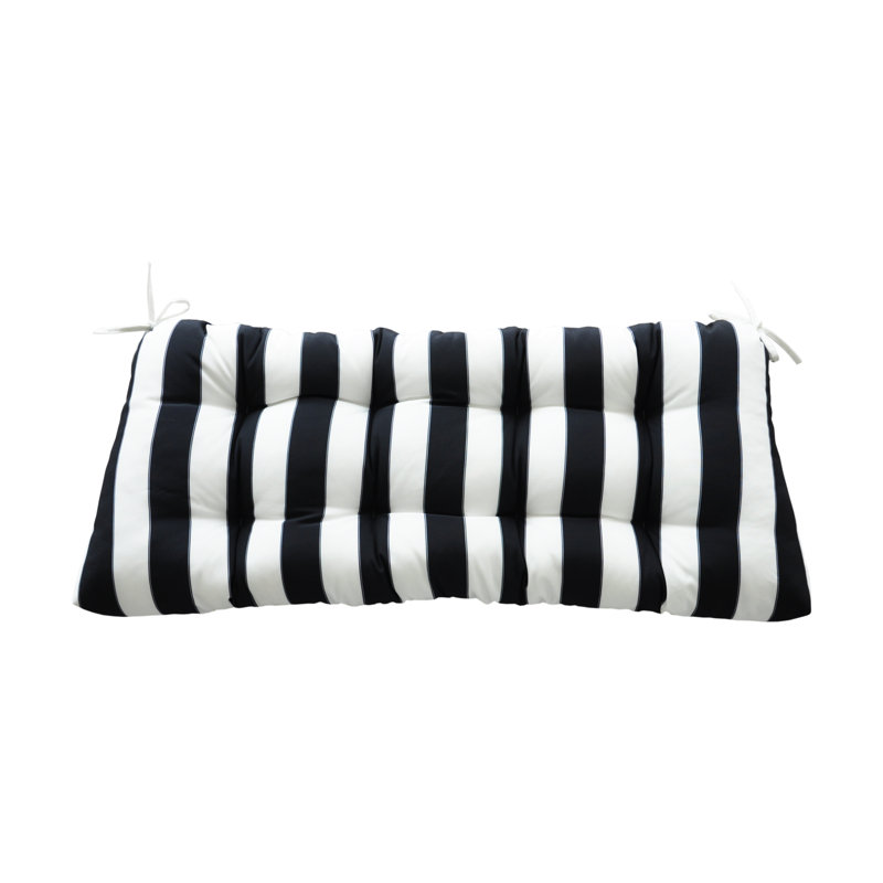 Outdoor Bench Cushions, Black, Striped