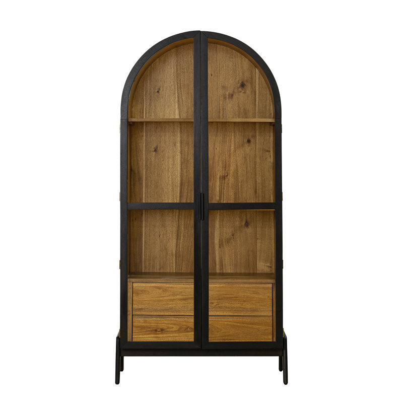 Peko 2-Door Display Cabinet, Brown, Black