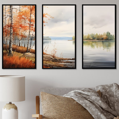 Ensemble de salon scandinave Lake Tranquility II - River Wall Art