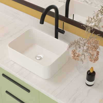 16"X12" Ceramic Rectangular Vessel Bathroom Sink