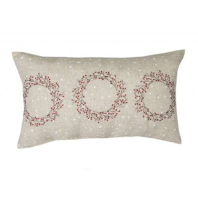 Embroidered Reversible Throw Pillow