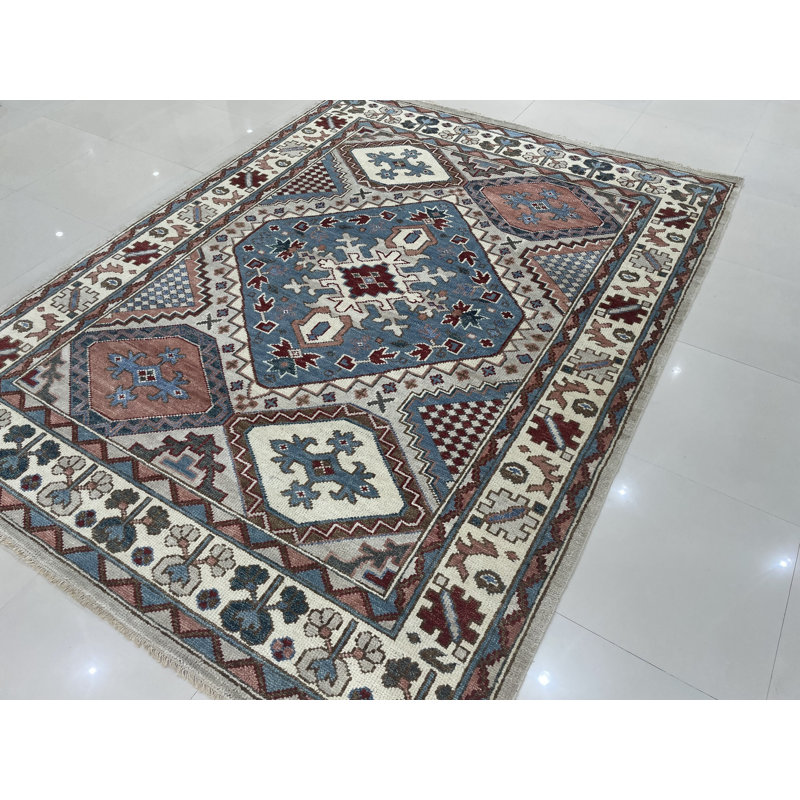 Tapis rustique gris en laine noué à la main Rustic Isla