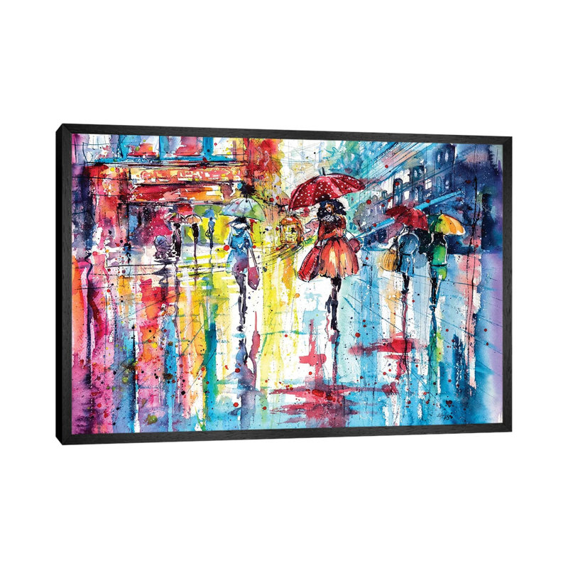 Colorful Autumn by Anna Brigitta Kovacs - Painting on Canvas, Black Framed, 45.72cm H x 66.04cm W x 3.81cm D