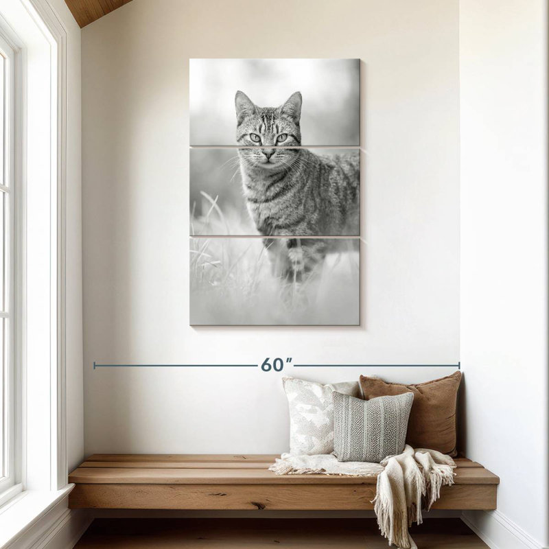 Brampt Grey Cat, 45" H x 28" W