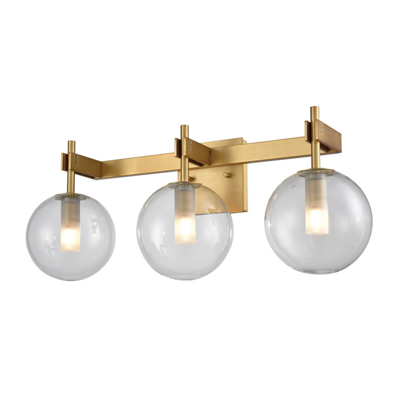 Éclairage pour meuble-lavabo 3 lumières Sumner, Transparent, Laiton