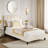 Bed Frame With Headboard Adjustable, Velvet Upholstered  Platform Bed With Headboard-260399018-247397675