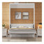 Lit escamotable double avec 2 tiroirs, beige