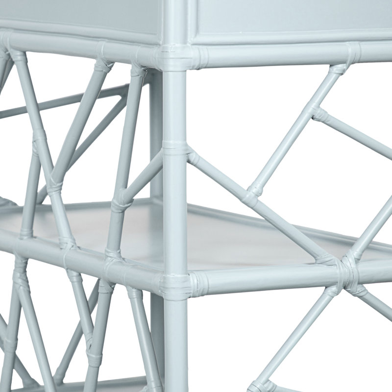 End Table with Storage, Light Blue