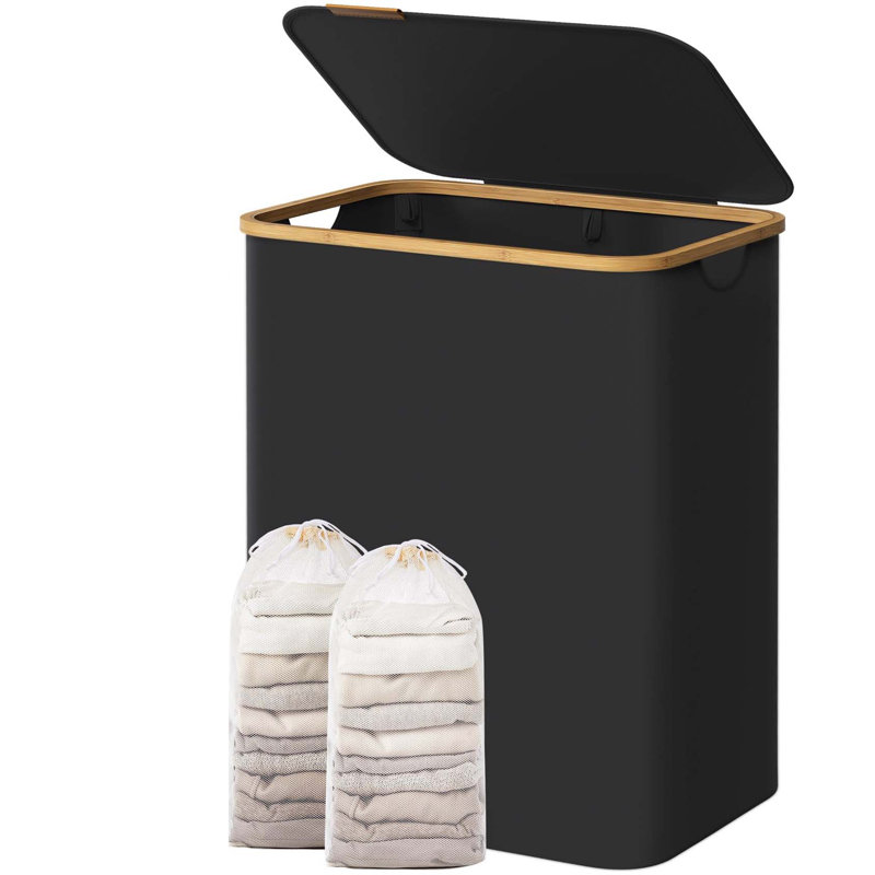Bhargava Laundry Hamper with Handles, 70 x 52 x 38, Black