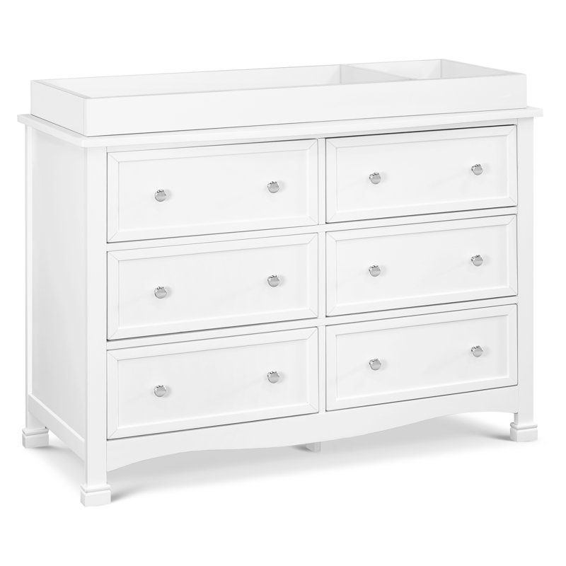 White Double Nursery Dresser with Six Drawers