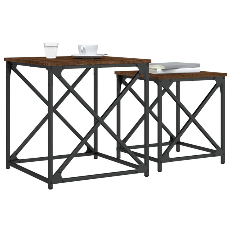 Laoise Nesting Coffee Table, Brown Oak