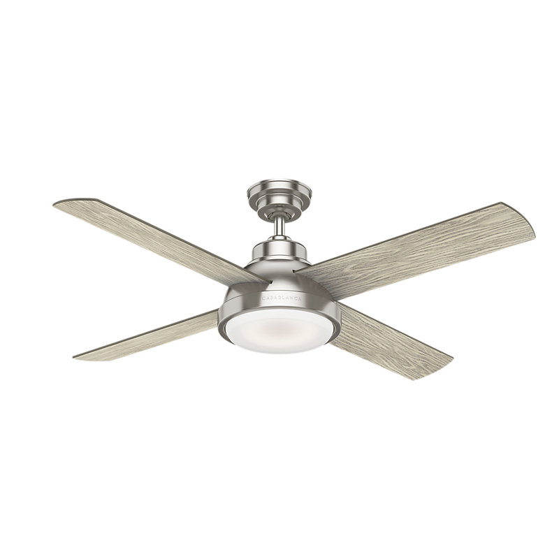 54" Levitt 4 - Blade LED Standard Ceiling Fan with Wall Control and Light Kit Included